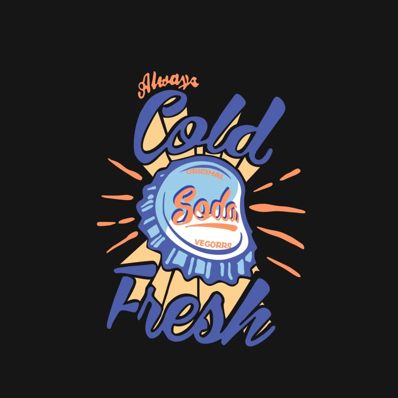 Immer kaltes frisches Original-Soda-Design Herren Langarm T-Shirt