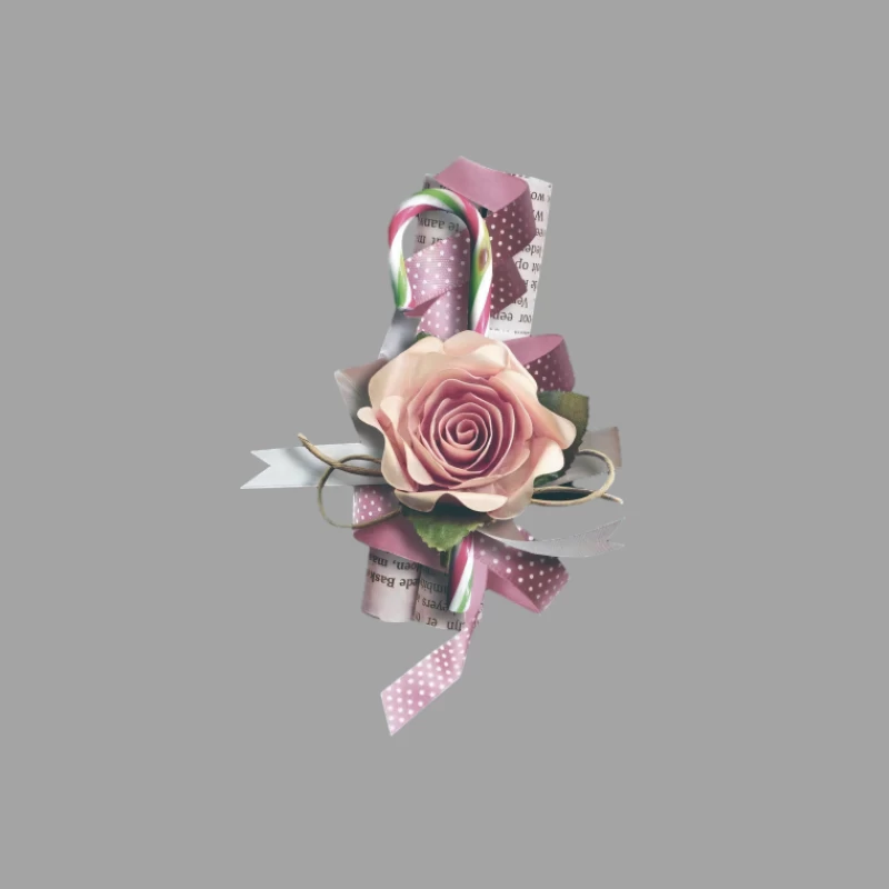 Kunstvolle Verzierung mit Rose und Zuckerstange Herren T-Shirt
