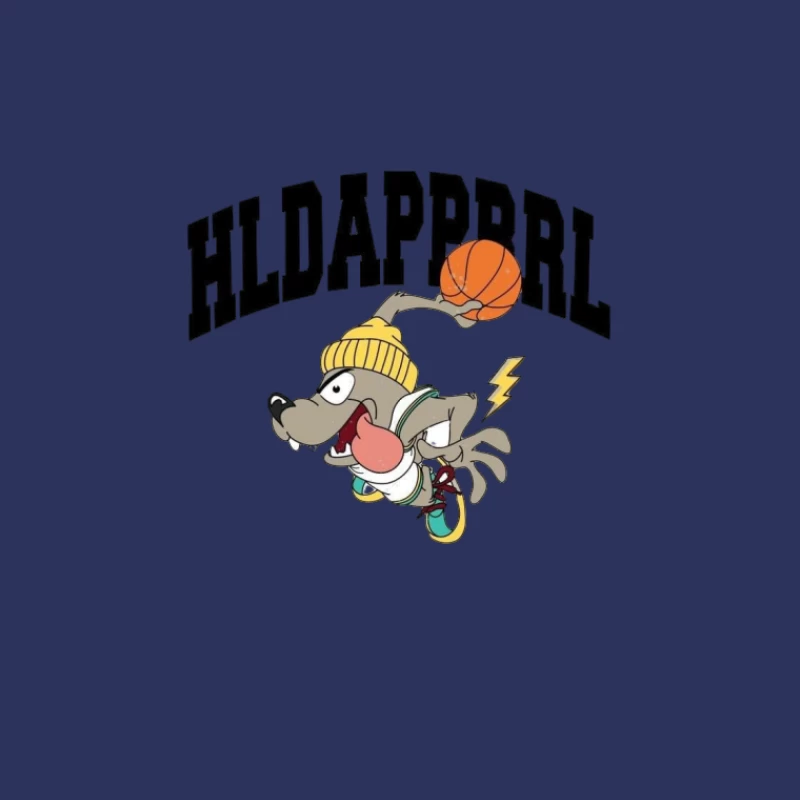 Cartoon Hund mit Basketball Herren T-Shirt