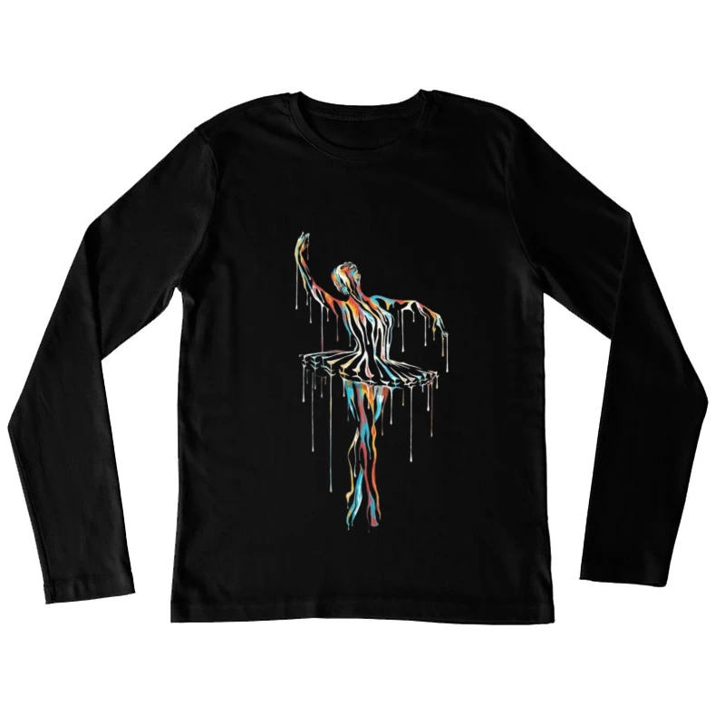 Colorful Abstract Ballerina Sculpture Female Long Sleeve T-Shirt