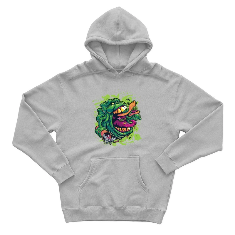 Colorful Monster Eating Food Illustration Male Pullover Hoodie