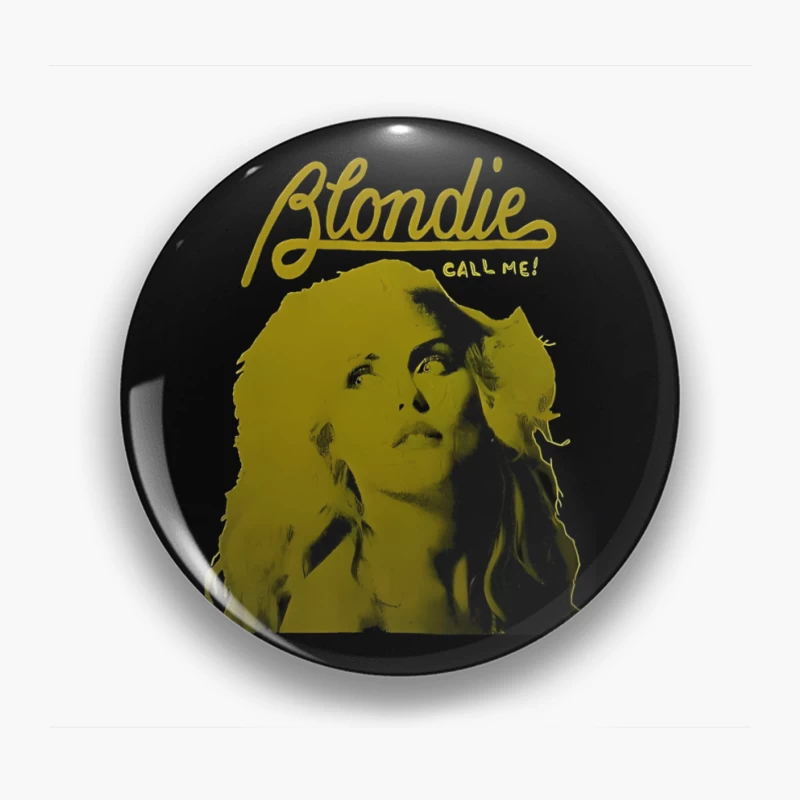 Vintage Blondie "Call Me" Album Cover in Yellow Monochrome Pin