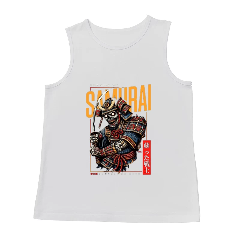 Undead Samurai Warrior in Traditional Armor - Japanese Digital Art Male Tank Top