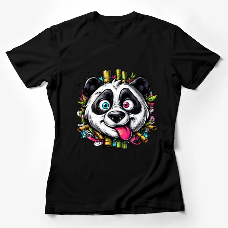 Panda joyeux avec bambou Femme T-Shirt
