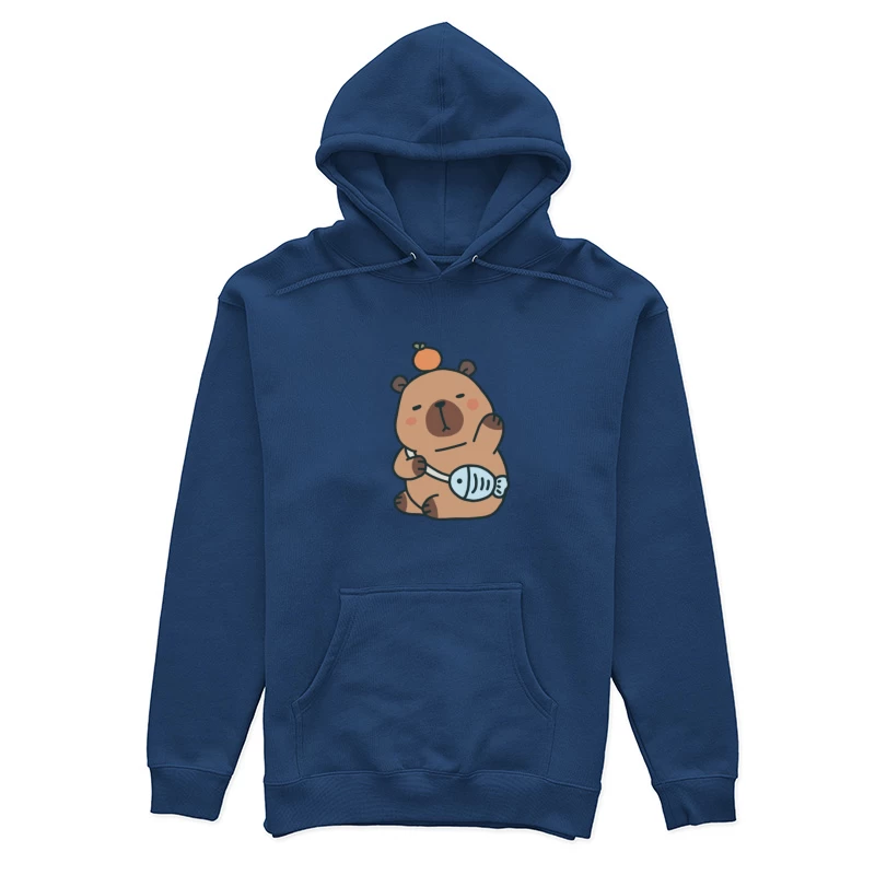 Ours endormi avec poisson et orange Femme Sweat à capuche