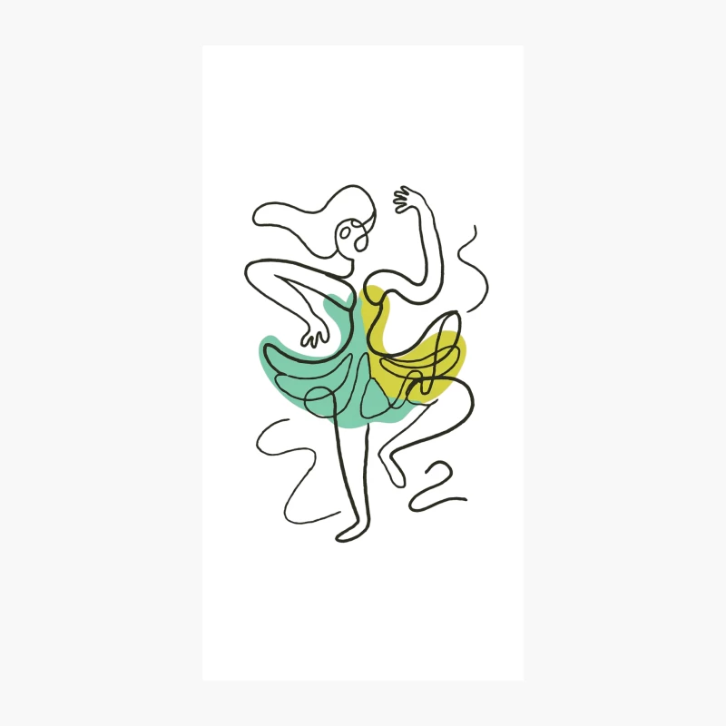 Minimalist Abstract Dancer in Motion iPhone Case