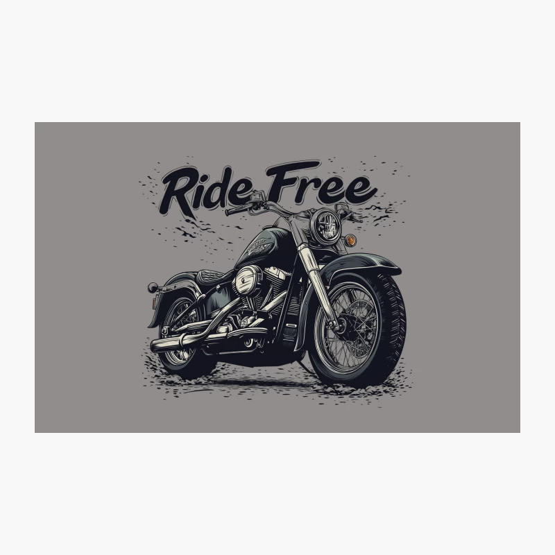 Vintage Cruiser Motorcycle Illustration: Ride Free Travel Mug