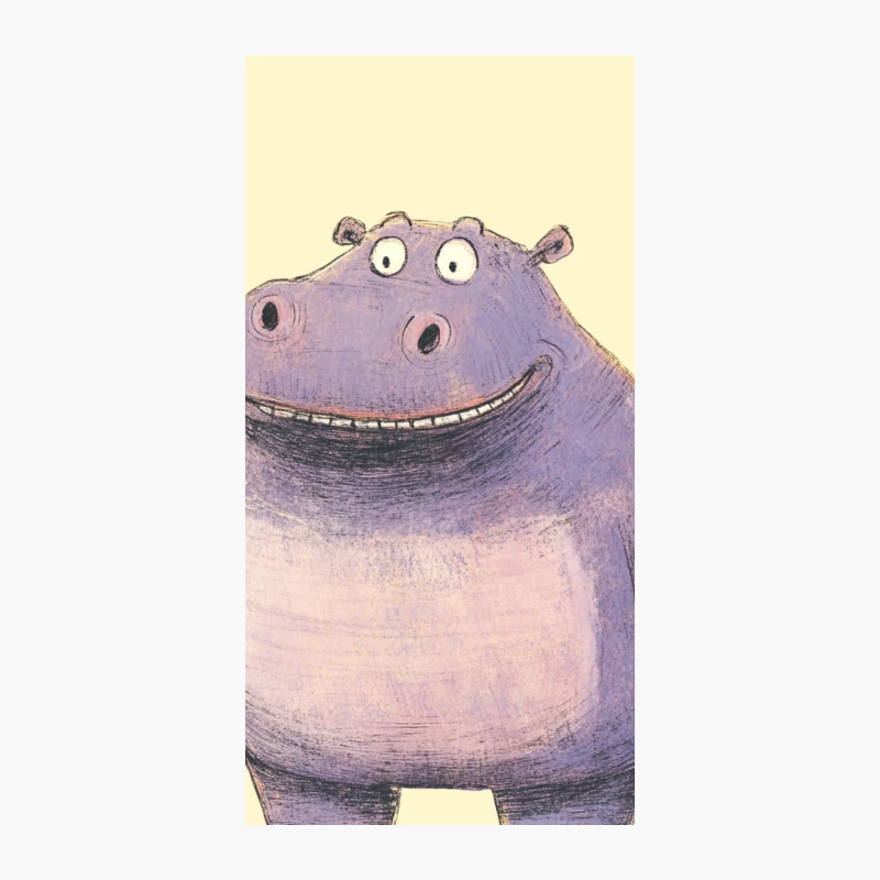 Cute Purple Cartoon Hippo Illustration iPhone Case