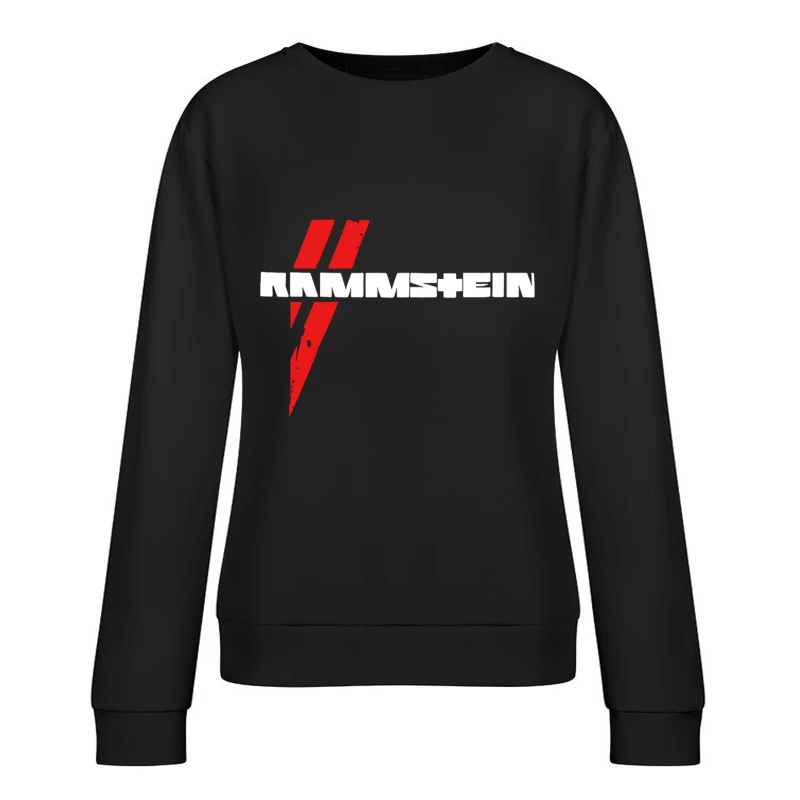 Rammstein Metal Band Logo in Red and White Female Pullover Sweatshirt