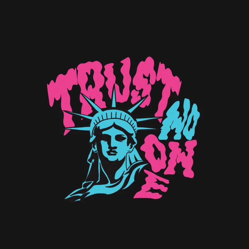 Vertrauen Sie niemandem: Freiheitsstatue und Neon-Schrift Herren T-Shirt