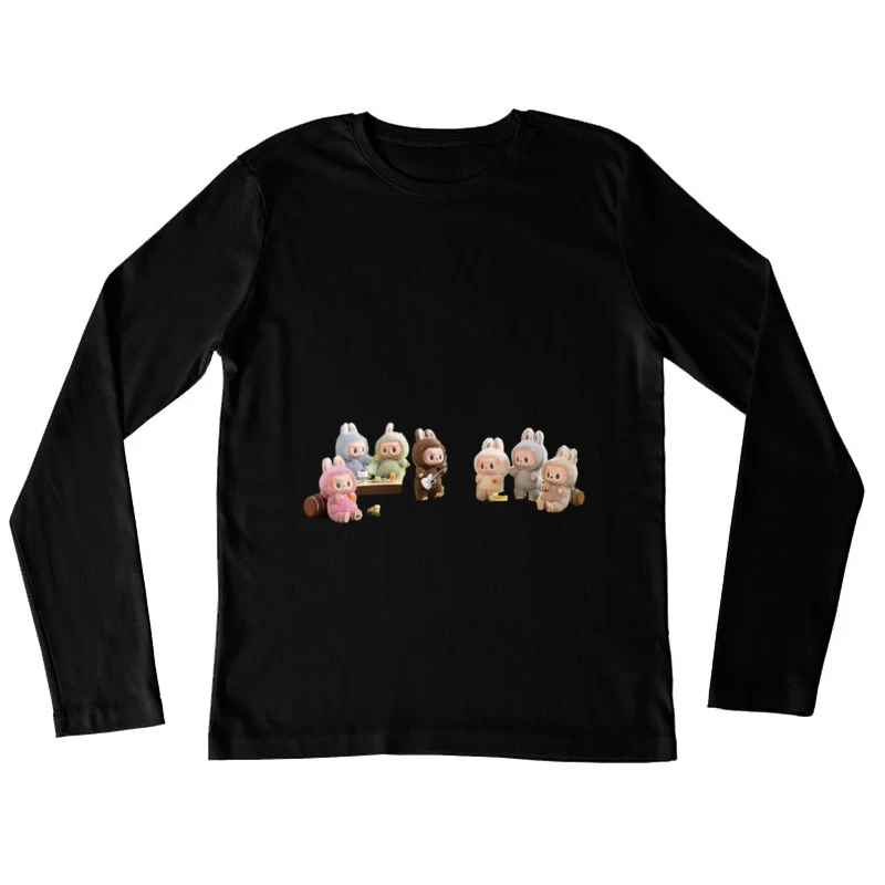 Kuschelige Häschen mit Gitarre Damen Langarm T-Shirt