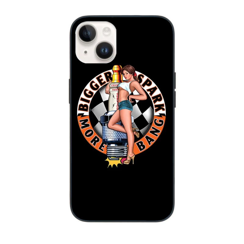 Retro Pin-Up Automotive Spark Plug Design iPhone Case