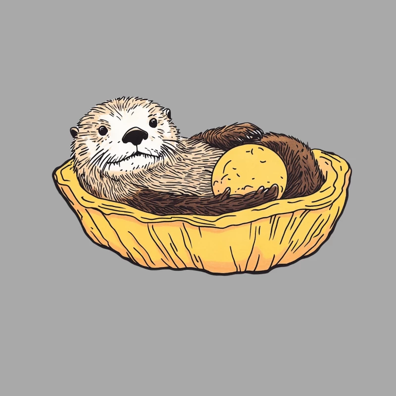Cute Cartoon Otter in a Pie Crust Female Pullover Hoodie
