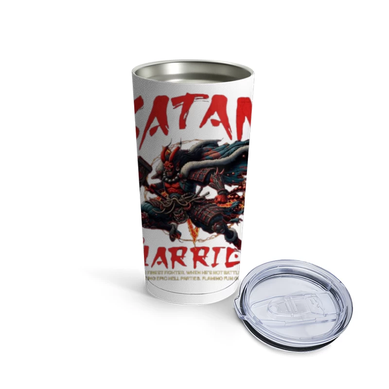 Satan Warrior - Dark Japanese Demon Samurai Art Travel Mug