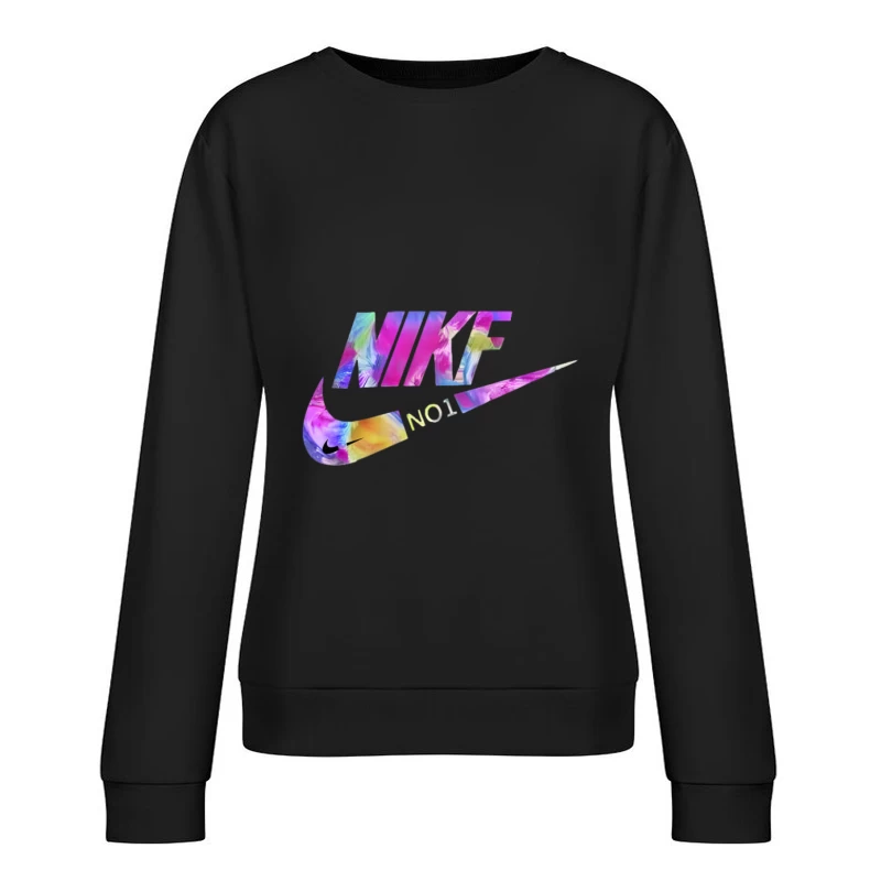 Buntes Nike-Logo mit Blumenmuster Damen Pullover Sweatshirt