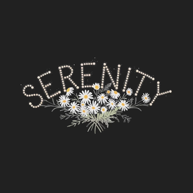 Serene Daisy Typography: Floral Calm Design Bucket Hat