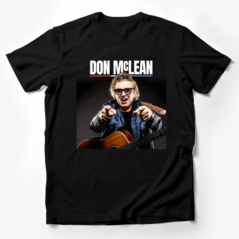 Energetic Musician Performing with Acoustic Guitar in Blue Jacket Male T-Shirt