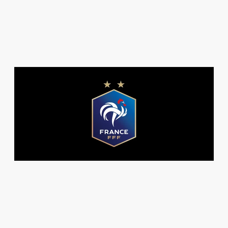French Football Federation Logo with Rooster Emblem and Gold Stars Coffee Mug