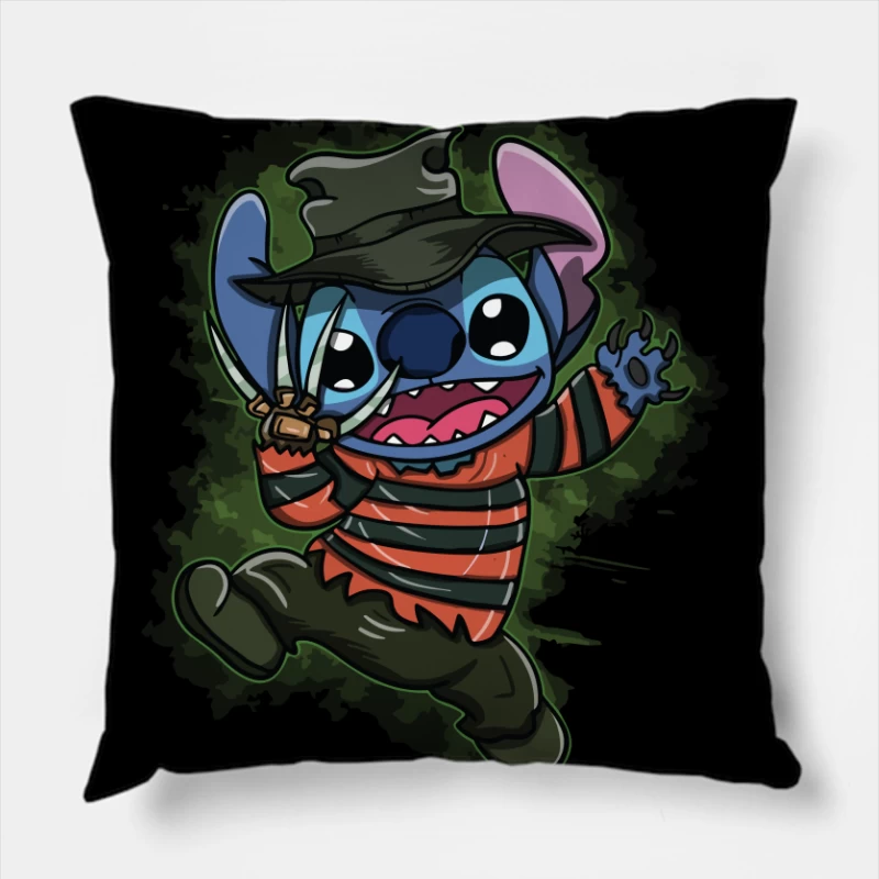 Cartoon Horror Parody Character Throw Pillow