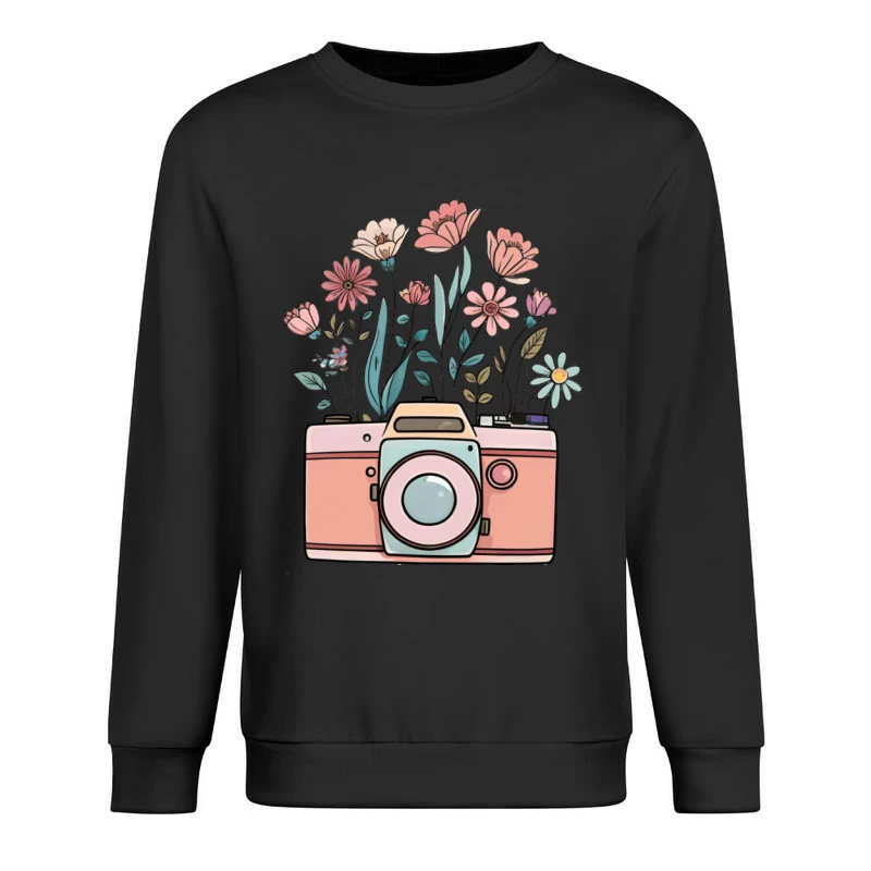 Blumenkamera Illustration Herren Pullover Sweatshirt
