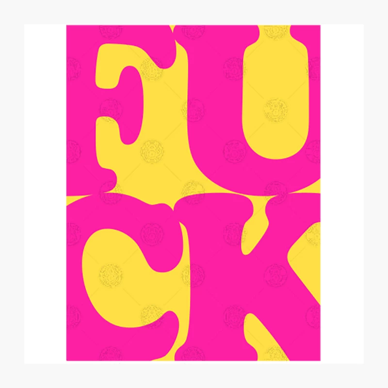 60_s Style Pop Art Typographic FCK Artwork Pin