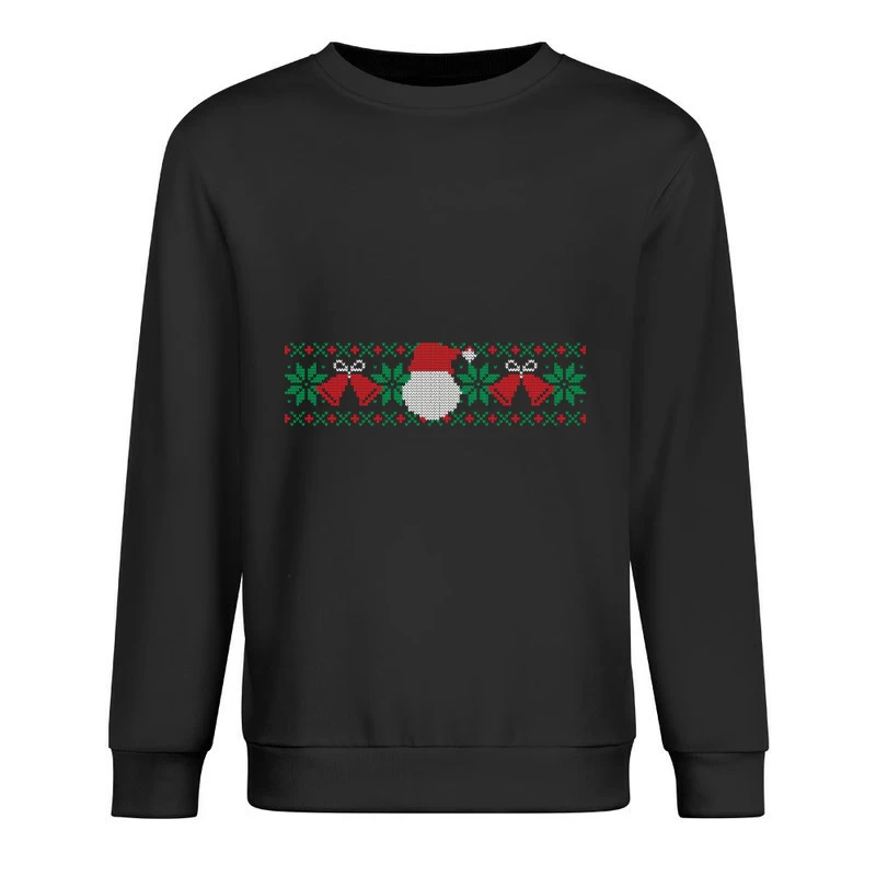 Motif de Noël au point de croix avec cloches et Père Noël Homme Sweat-shirt à enfiler