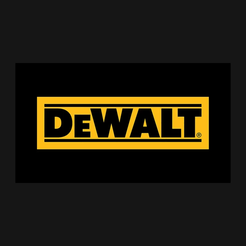 DeWalt Power Tools Logo: Yellow and Black Construction Brand Desk Mat
