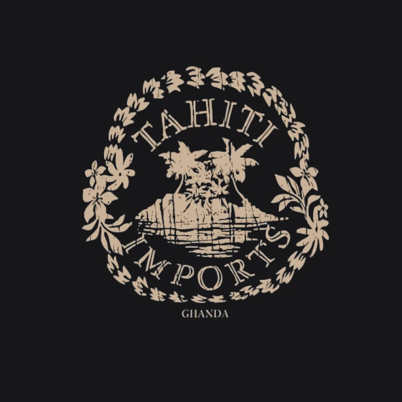 Logo d'Importation de Tahiti avec Île et Palmiers Femme Sweat à capuche