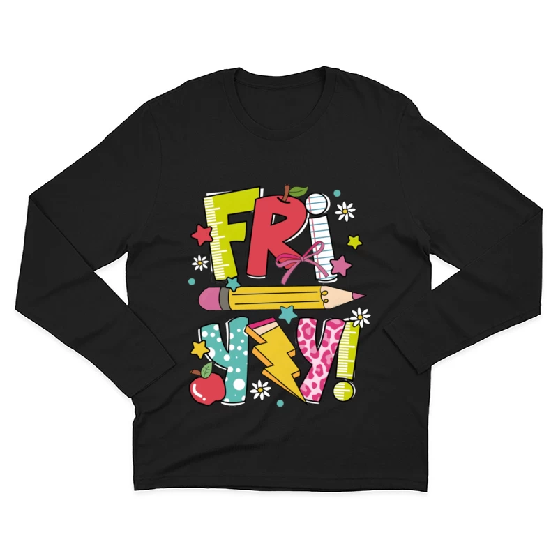 Fröhlicher Freitagsschulanfang Herren Langarm T-Shirt