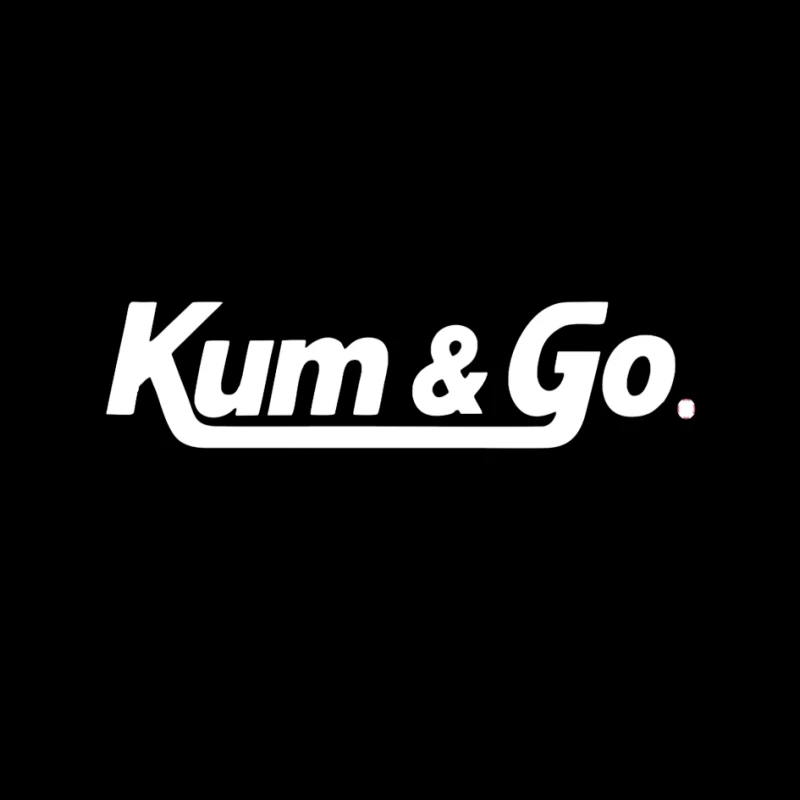 White Outlined Kum & Go Logo Design Pin