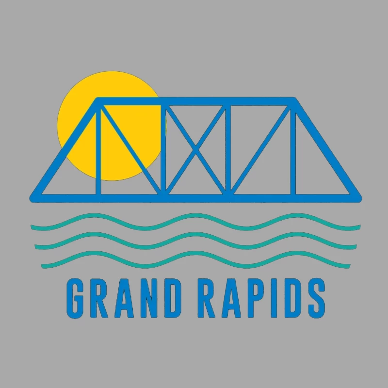 Grand Rapids City Logo with Bridge and Water Design Female Pullover Hoodie