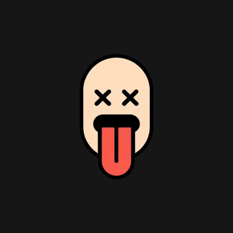 Dead-Eyed Tongue Out Cartoon Emoji Icon Mouse Pad