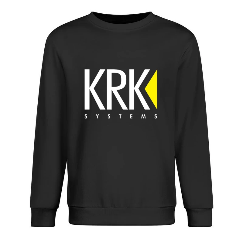 KRK Systems Minimalist Logo Design with Yellow Accent Male Pullover Sweatshirt