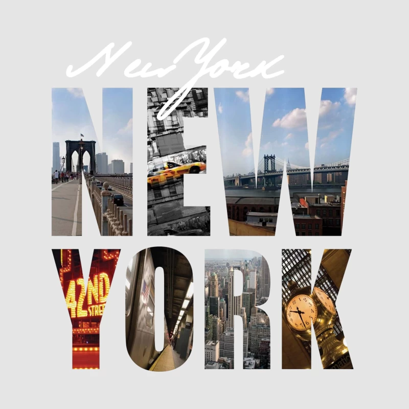 New York Sehenswürdigkeiten und Skyline Herren Pullover Hoodie