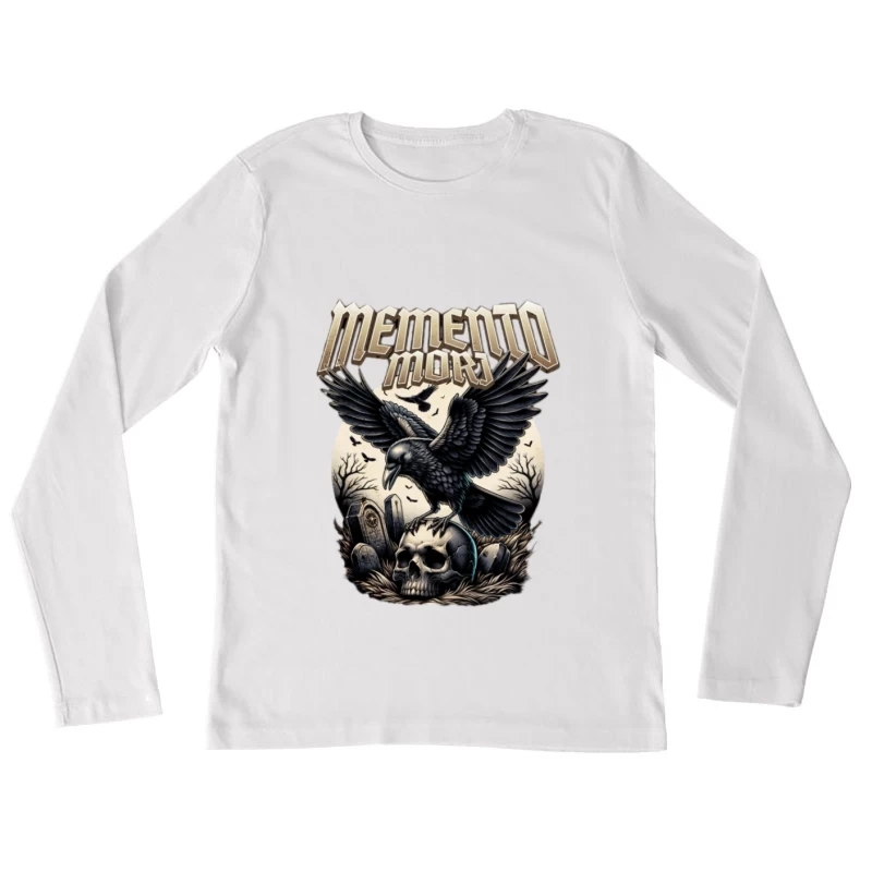 Rabenschädel Memento Mori Damen Langarm T-Shirt