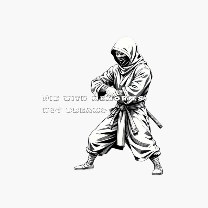 Artistic Ninja Warrior with Motivational Quote Cotton Tote Bag