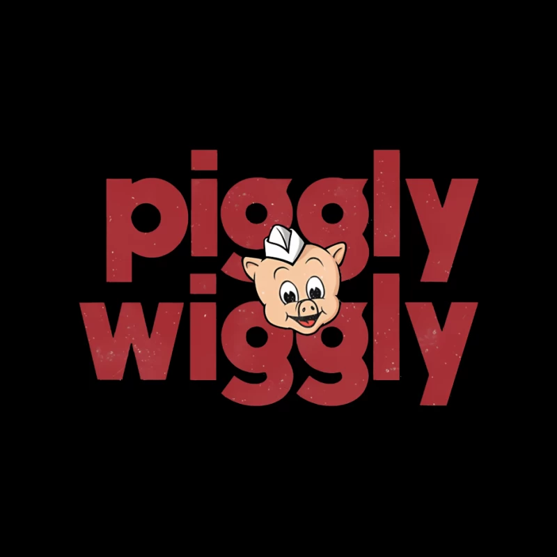 Vintage Piggly Wiggly Supermarket Logo with Cartoon Pig Pin