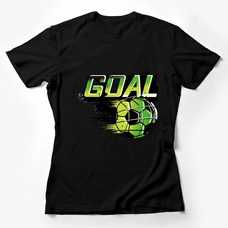 Dynamischer Goal-Schriftzug mit Fußball Damen T-Shirt