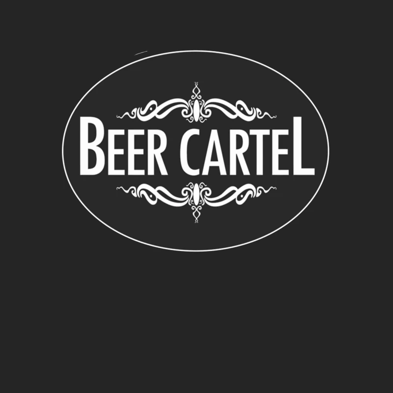 Elegant Black and White Beer Cartel Logo with Ornamental Frame Female Pullover Sweatshirt