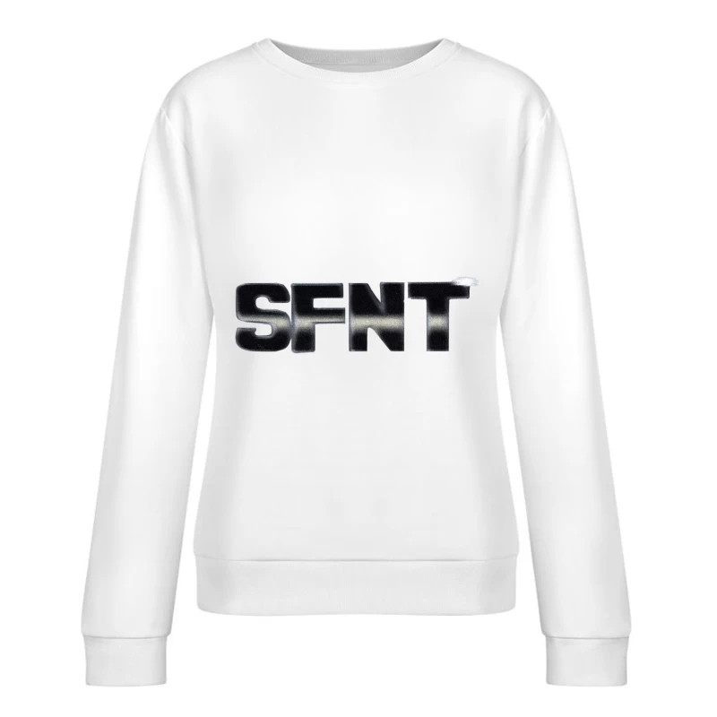 Metallisches Textdesign Damen Pullover Sweatshirt