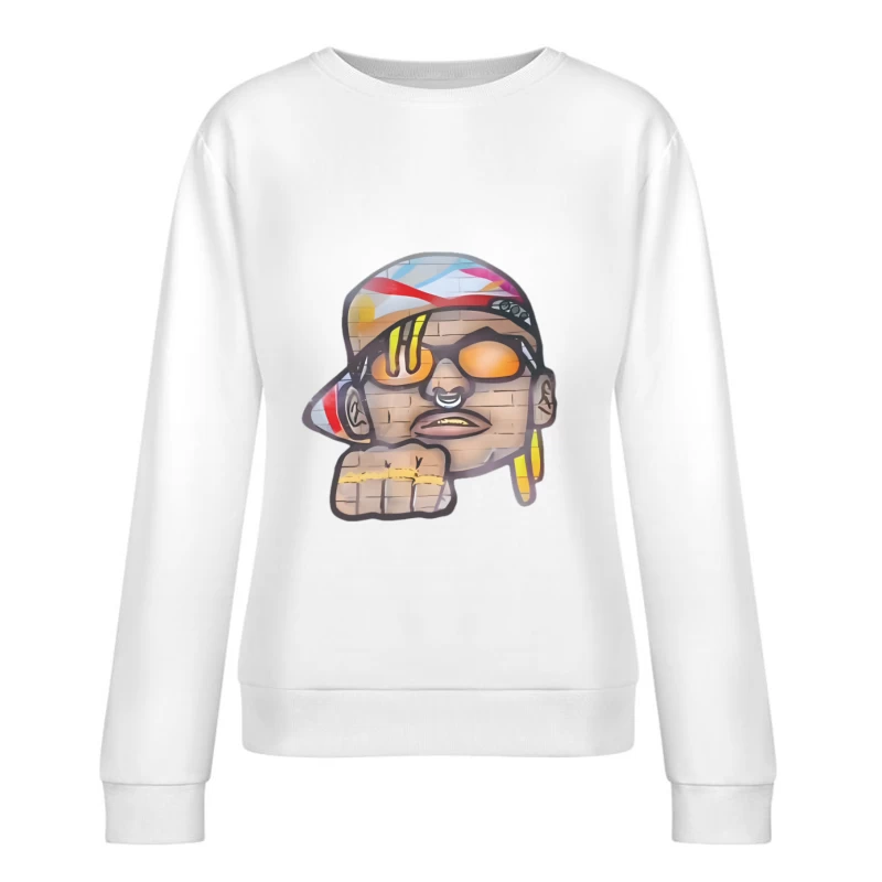Art graffiti avec bandana et lunettes de soleil Femme Sweat-shirt à enfiler