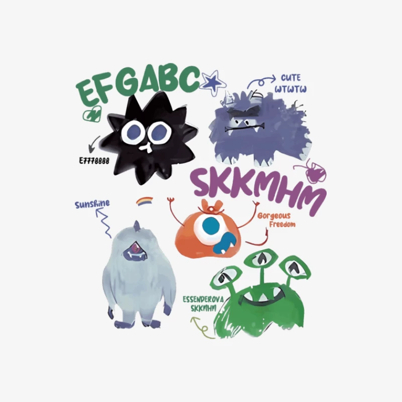 Monsters mit musikalischen Noten Herren Langarm T-Shirt