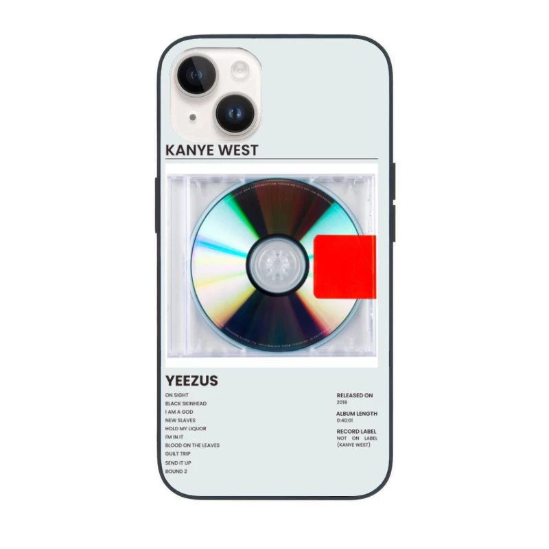 Yeezus Album CD Cover with Minimalist Design iPhone Case
