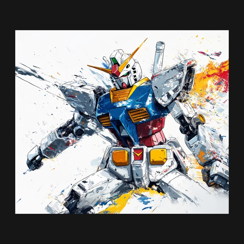 Dynamic Gundam Mecha Painting: Colorful Sci-Fi Action Mouse Pad
