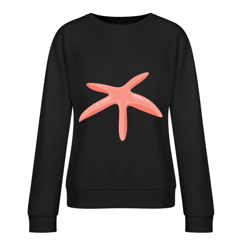Étoile de mer rose sur fond transparent Femme Sweat-shirt à enfiler