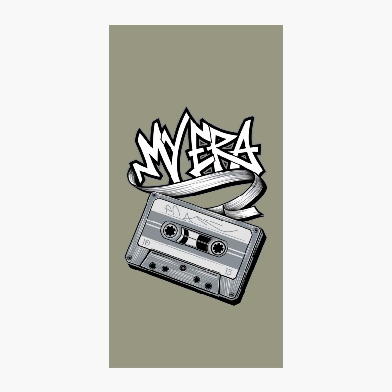 Retro Music Cassette with Graffiti Urban Art Style iPhone Case