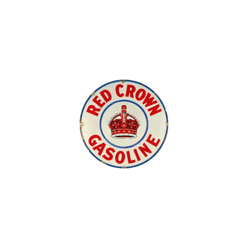 Vintage Red Crown Gasoline Round Metal Sign with Royal Crown Logo iPhone Case