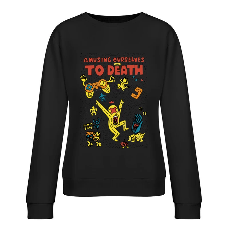 Amüsiert uns zu Tode: Medienkritik und Pop-Art Damen Pullover Sweatshirt