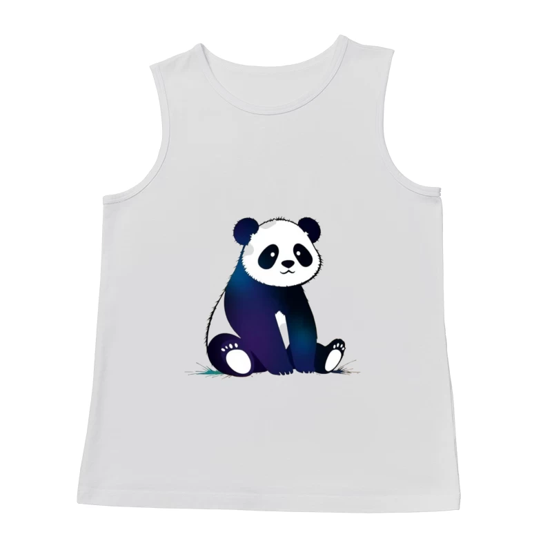 Cute Blue Gradient Cartoon Panda Illustration Male Tank Top