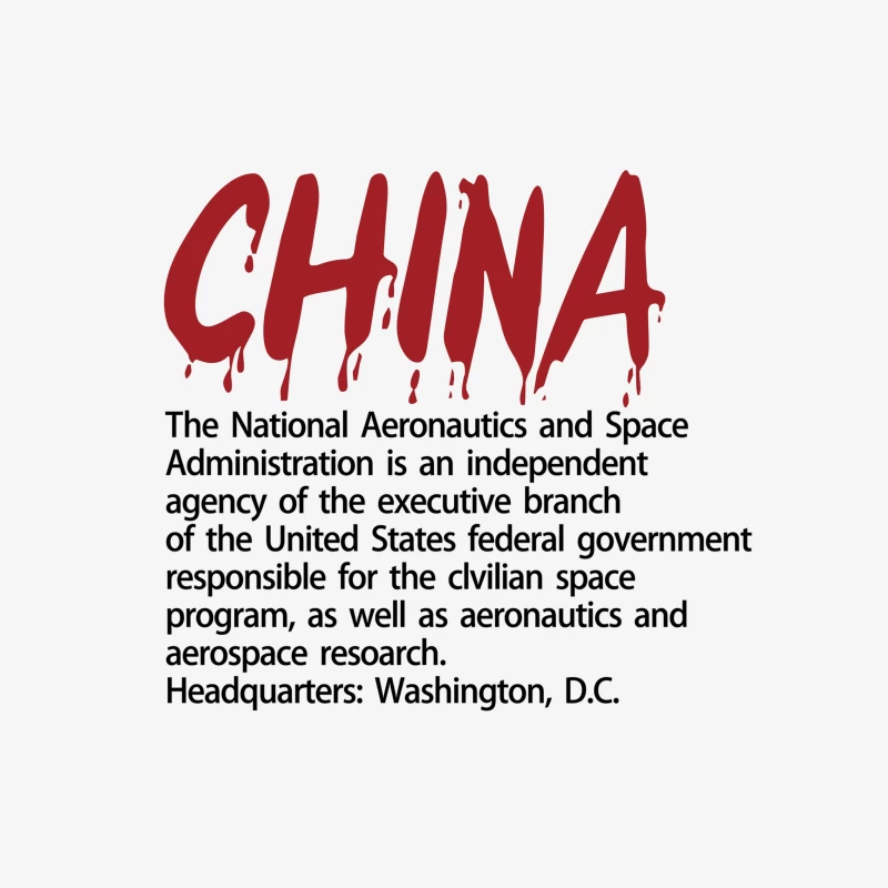 NASA-Information mit China-Schriftzug Herren Pullover Sweatshirt